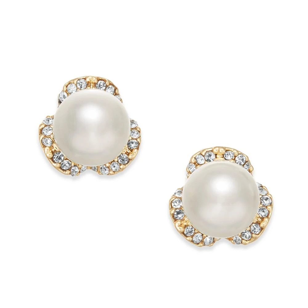 商品Charter Club|Imitation Pearl & Pavé Stud Earrings, Created for Macy's,价格¥61,第1张图片