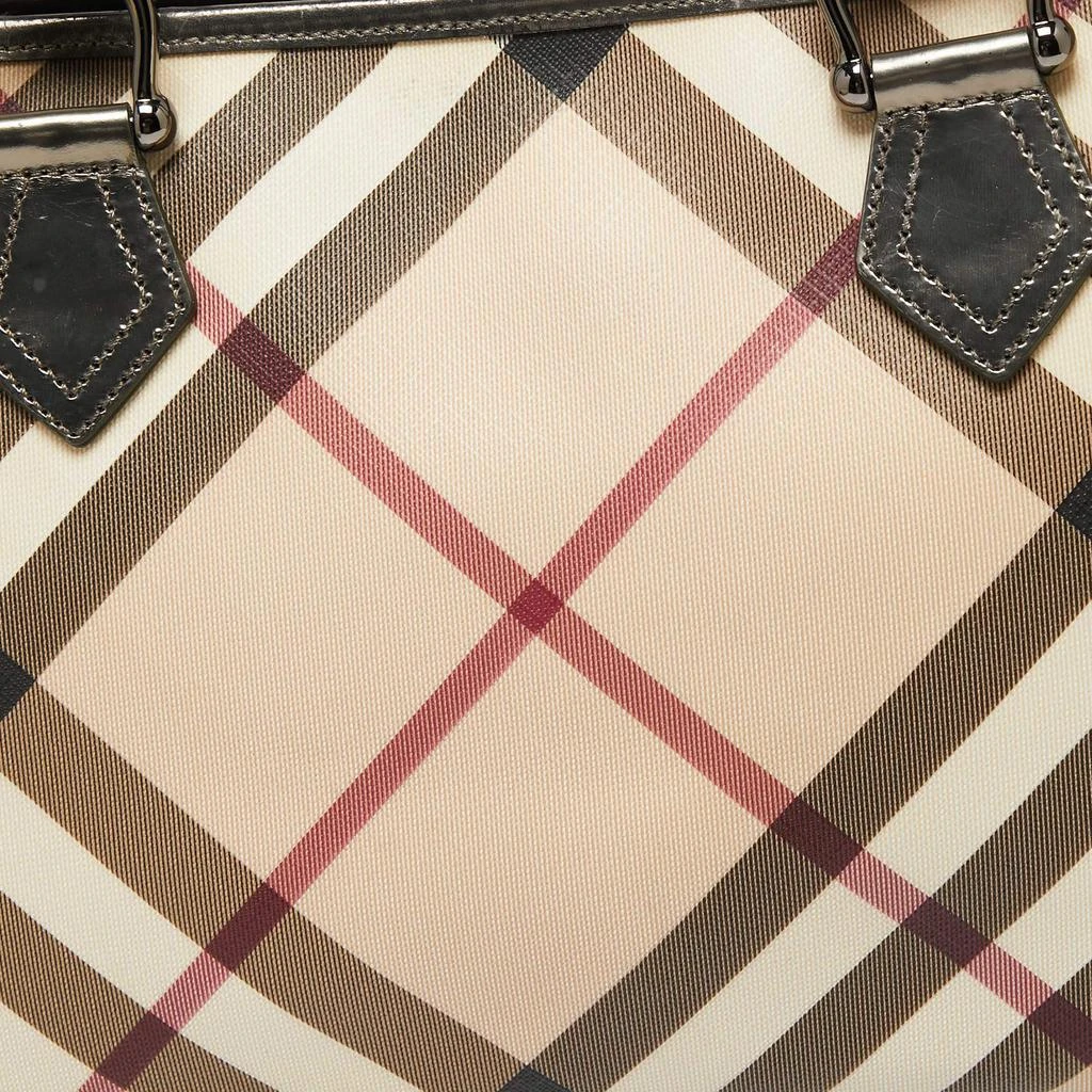 商品[二手商品] Burberry|Burberry Metallic/Beige Nova Check PVC and Patent Leather Top Zip Tote,价格¥2788,第5张图片详细描述