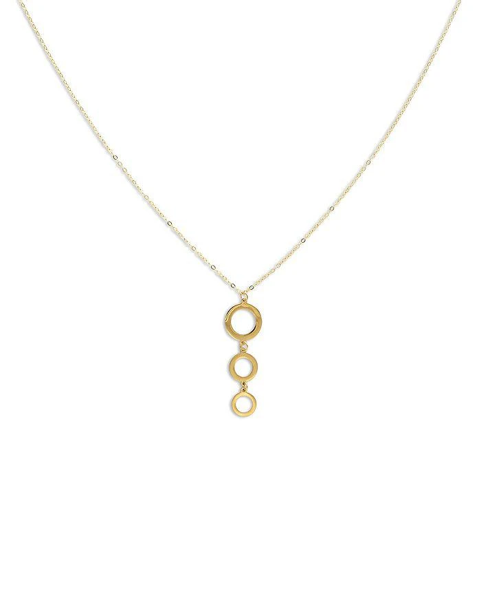 商品Bloomingdale's|Graduated Circle Drop Pendant Necklace in 14K Yellow Gold, 18",价格¥2953,第2张图片详细描述