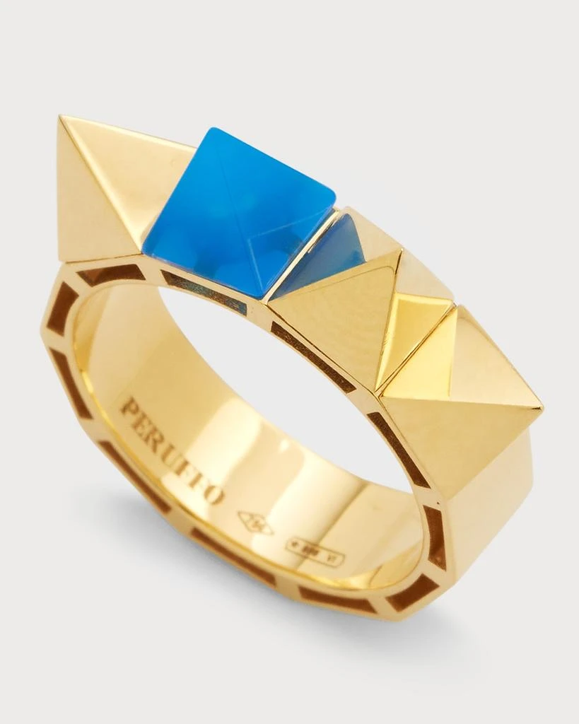 商品Peruffo|18K Yellow Gold and Blue Agate Studs Ring,价格¥10760,第3张图片详细描述