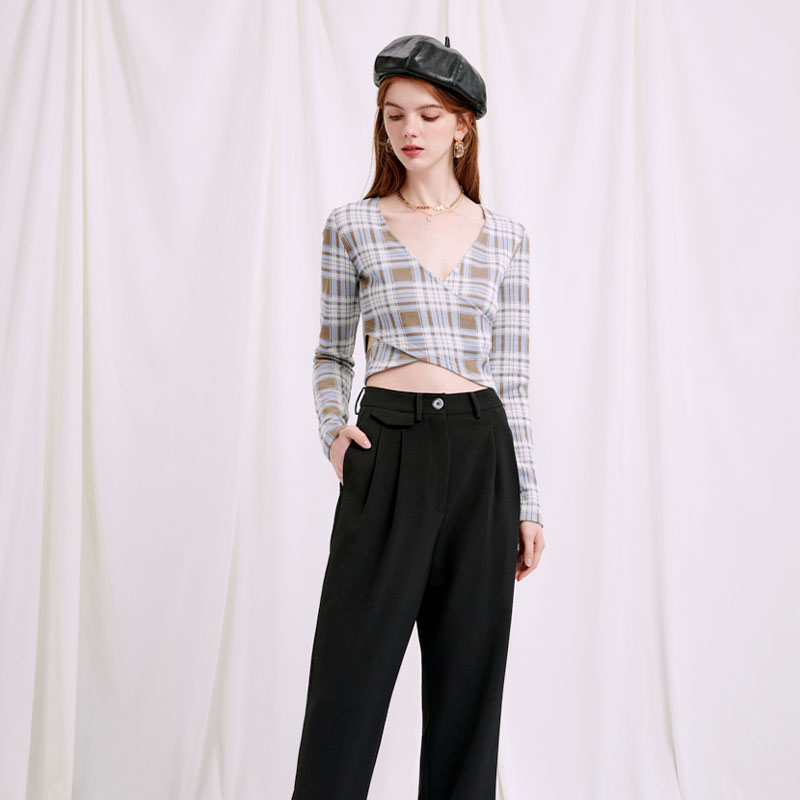 Bonnie上衣 - 蓝色格纹 | Bonnie Top - Blue Plaid商品第4张图片规格展示