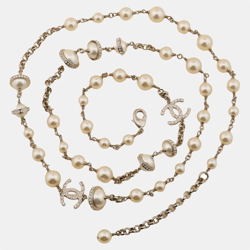 商品[二手商品] Chanel|Chanel CC Logo Faux Pearl Long Necklace,价格¥21123,第1张图片