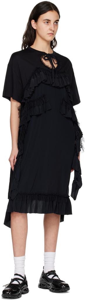 Black Ruffle Midi Dress商品第4张图片规格展示