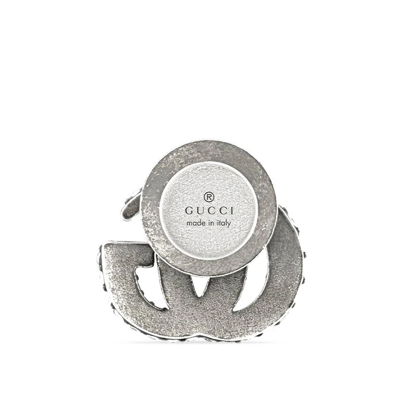商品Gucci|【预售3-7天】GUCCI/古驰 21 镀钯金属双G水晶刺绣细节胸针645604J3F429026,价格¥2366,第4张图片详细描述