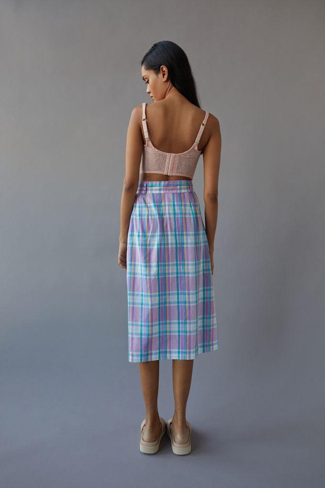 Urban Renewal Vintage Plaid Cotton Midi Skirt商品第3张图片规格展示