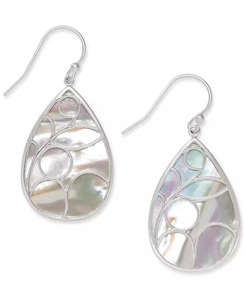 商品Macy's|Mother of Pearl Caged Teardrop Earrings in Sterling Silver,价格¥380,第1张图片