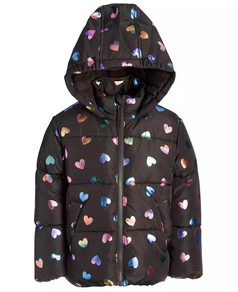 商品S Rothschild & CO|Toddler & Little Girls Quilted Metallic Heart-Print Full-Zip Hooded Puffer Jacket,价格¥238,第1张图片