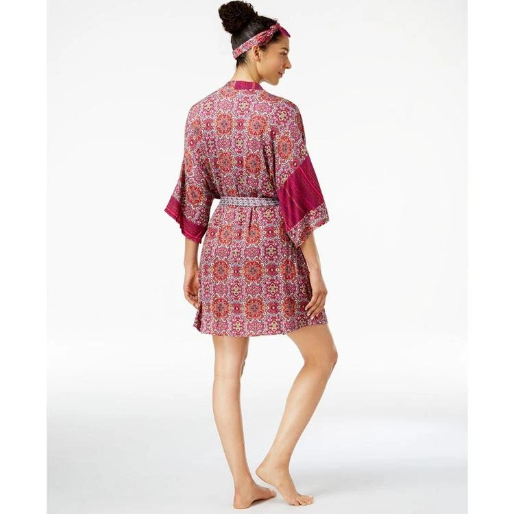 商品Layla|Mixed-Print Wrap Robe with Scarf Headband,价格¥216,第3张图片详细描述