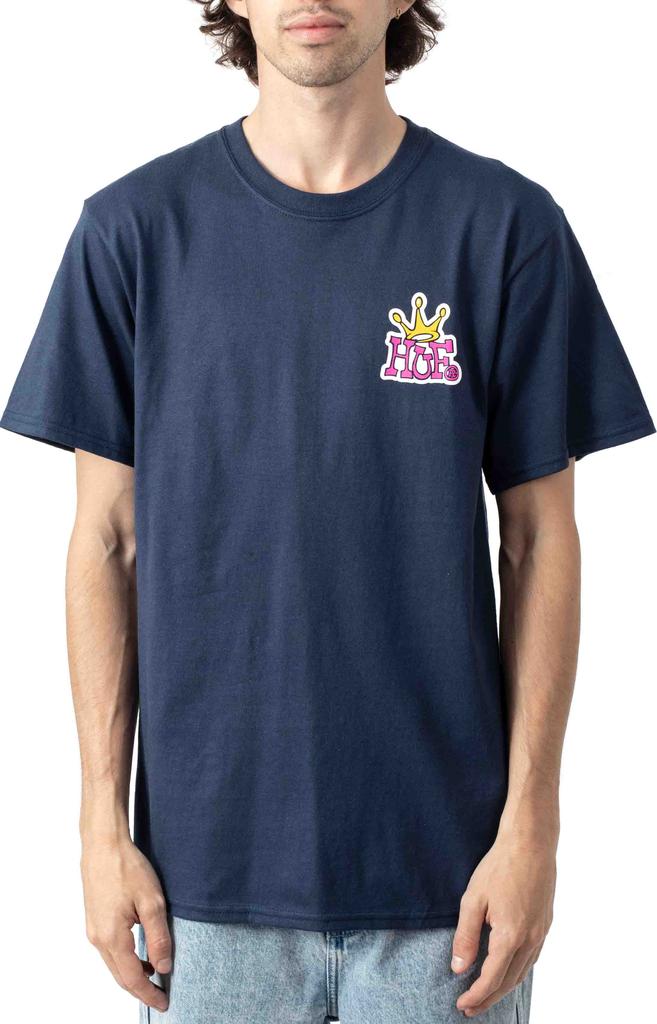 Huf Crown Logo T-Shirt - Navy商品第1张图片规格展示