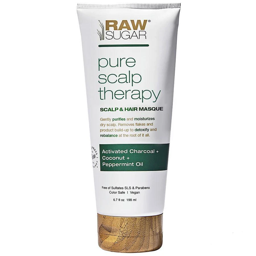 商品Raw Sugar|Pure Scalp Therapy Hair Masque Activated Charcoal + Coconut + Peppermint Oil,价格¥47,第1张图片