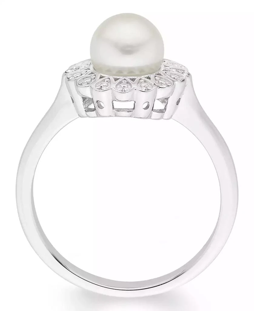 商品Macy's|Cultured Freshwater Pearl (7 mm) Diamond Accent Ring in Sterling Silver,价格¥1543,第2张图片详细描述