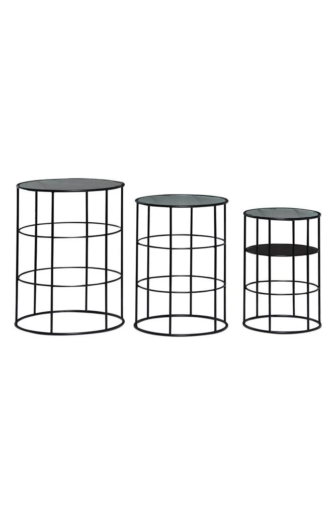 商品VIVIAN LUNE HOME|Black Iron Contemporary Accent Table - Set of 3,价格¥1583,第1张图片
