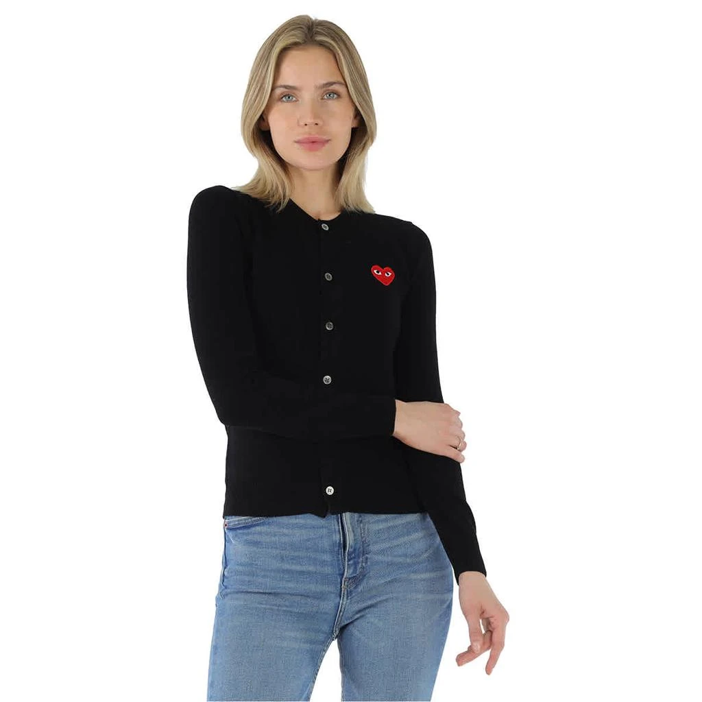 商品Comme des Garcons|Ladies Heart Logo Cardigan In Black,价格¥1589,第1张图片