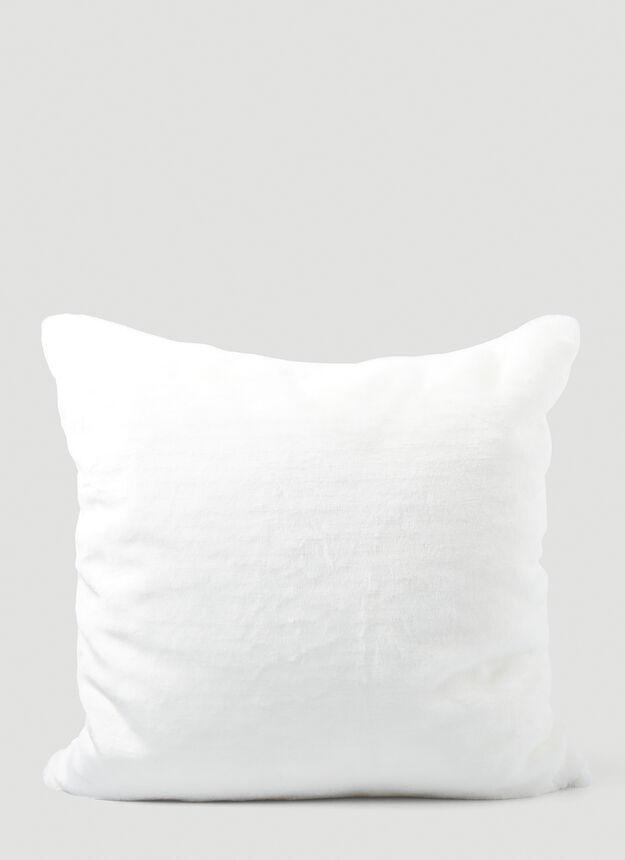 商品Prada|Logo Engraved Square Cushion in White,价格¥5340,第5张图片详细描述