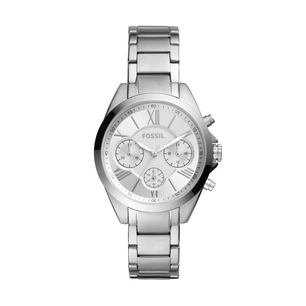 商品Fossil|Women's Modern Courier Midsize Chronograph, Stainless Steel Watch,价格¥475,第1张图片