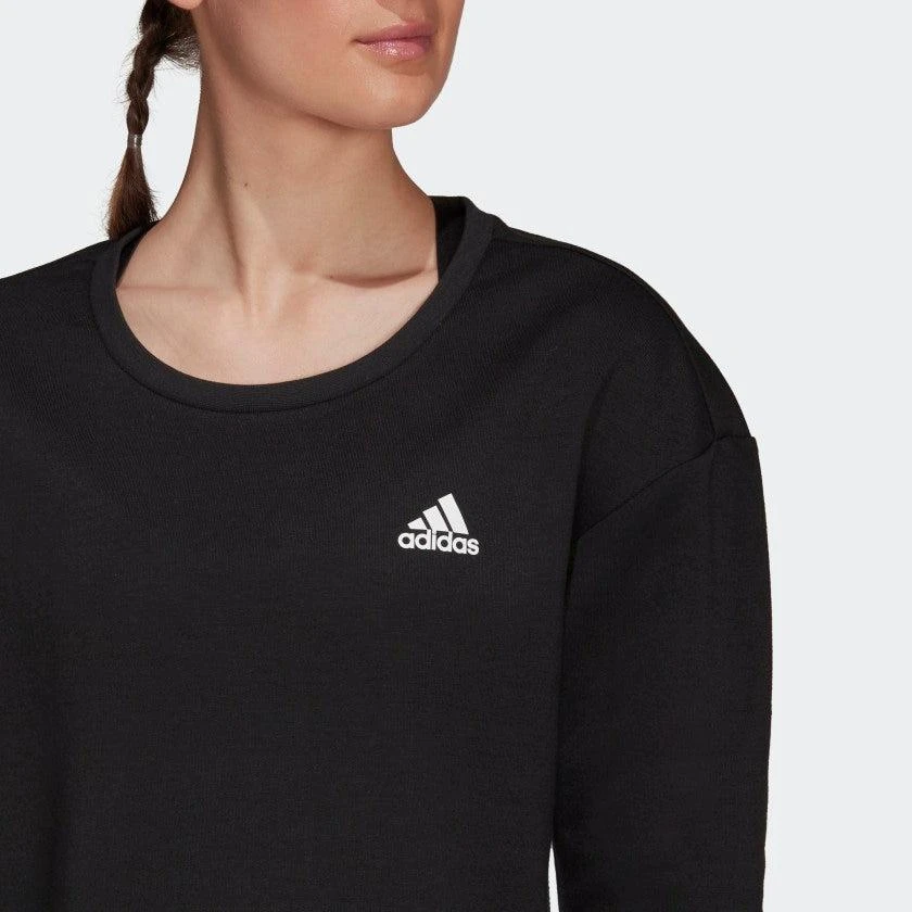 Women's adidas Primegreen Essentials Comfort Fleece Loose Cropped 3-Stripes Sweatshirt 商品