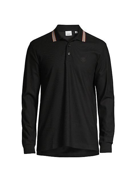 商品Burberry|Pierson Long-Sleeved Polo Shirt,价格¥3846,第1张图片