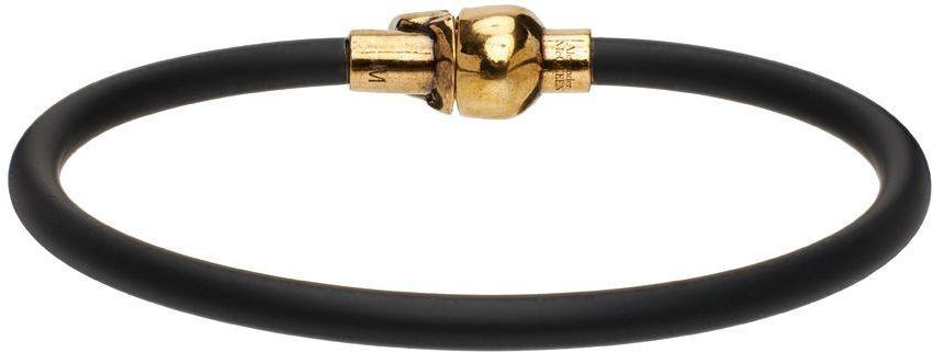 商品Alexander McQueen|Black Cord Skull Bracelet,价格¥765,第6张图片详细描述