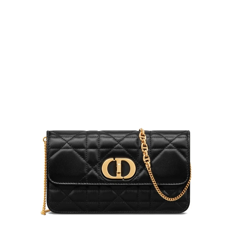 商品Dior|迪奥Caro系列女士黑色羊皮单肩包 S5225UDAX_M900,价格¥16392,第1张图片