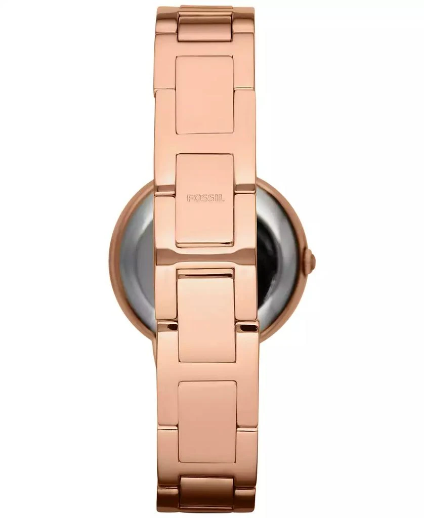 商品Fossil|Women's Virginia Rose Gold-Tone Stainless Steel Bracelet Watch 30mm ES3284,价格¥599,第3张图片详细描述