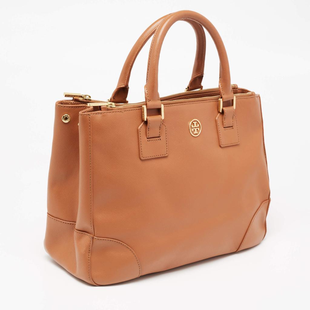 商品[二手商品] Tory Burch|Tory Burch Brown Leather Large Double Zip Robinson Tote,价格¥2404,第5张图片详细描述