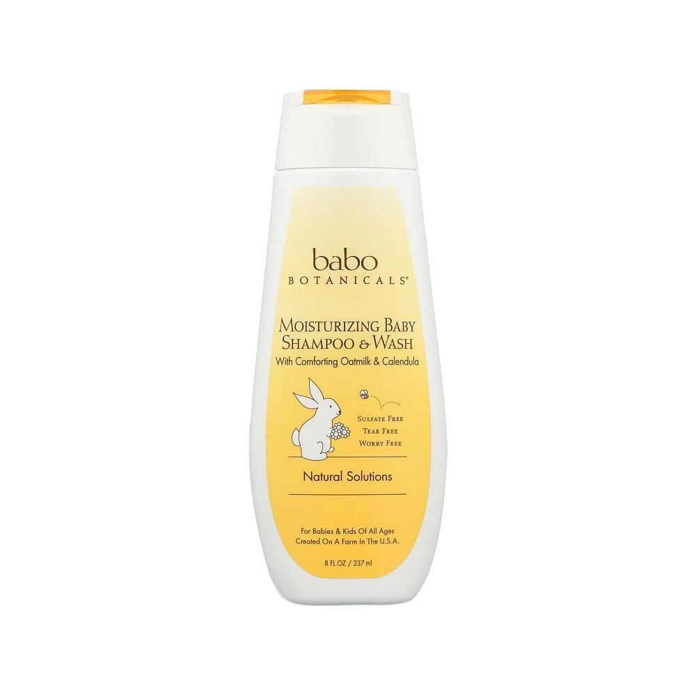 商品Babo Botanicals|- Moisturizing Baby Shampoo and Wash - Oatmilk Calendula - 8 fl oz,价格¥149,第1张图片