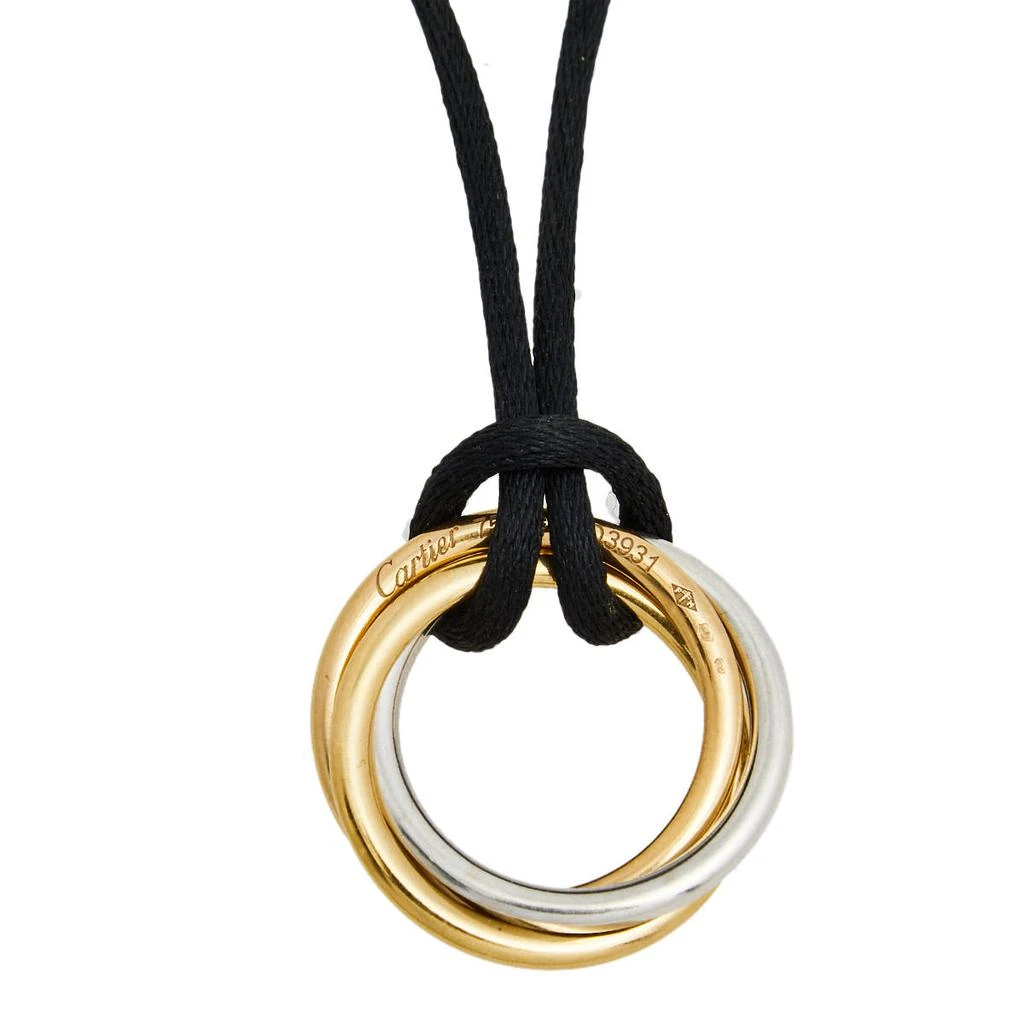 商品[二手商品] Cartier|Cartier Trinity Diamond 18K Three Tone Gold  Black Cord Pendant Necklace,价格¥20137,第3张图片详细描述