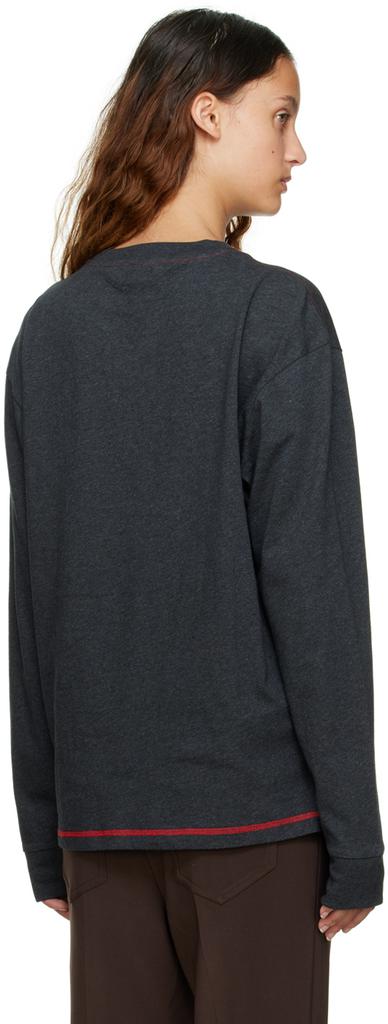 Gray Printed Long Sleeve T-Shirt商品第3张图片规格展示