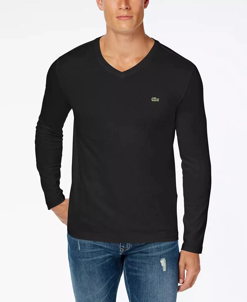 商品Lacoste|Men's V-Neck Casual Long Sleeve Jersey T-Shirt,价格¥532,第1张图片