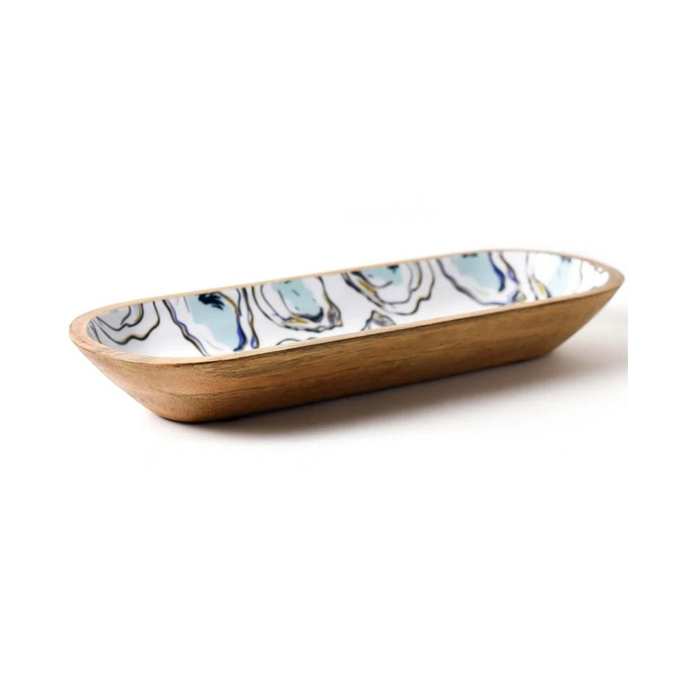 商品Coton Colors|Oyster Print Wood Dough Bowl 16'', Service for 1,价格¥507,第2张图片详细描述