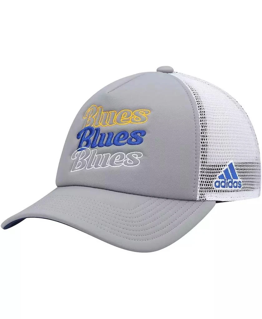 商品Adidas|Women's Gray, White St. Louis Blues Foam Trucker Snapback Hat,价格¥229,第1张图片