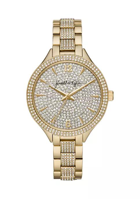 Gold Tone Stone Embellished Analog Watch商品第1张图片规格展示