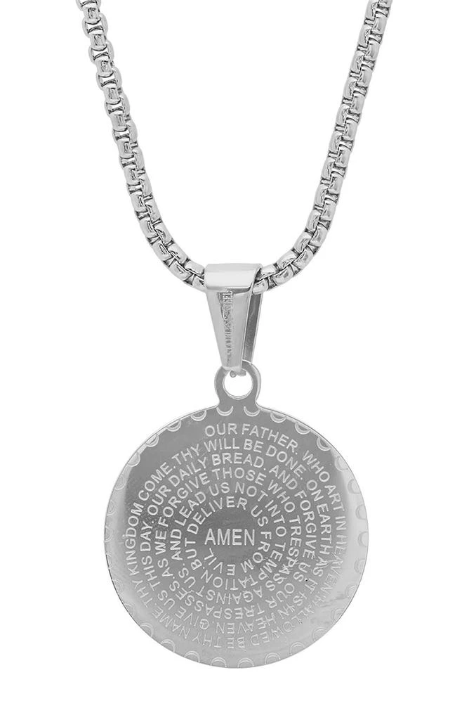商品HMY JEWELRY|18K Rose Gold Plaed Stainless Steel Lord's Prayer CZ Pendant Necklace,价格¥165,第2张图片详细描述