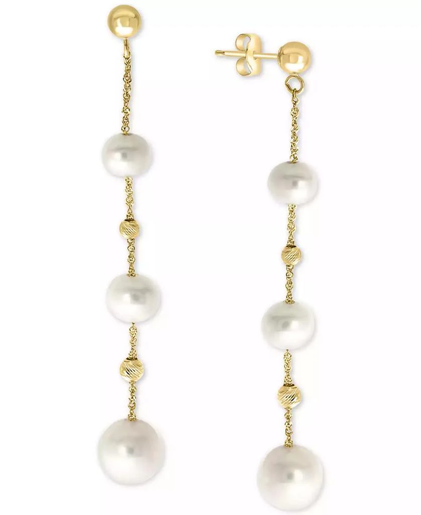 商品Effy|EFFY® Cultured Freshwater Pearl (5-8mm) Linear Drop Earrings in 14k Gold,价格¥1403,第1张图片