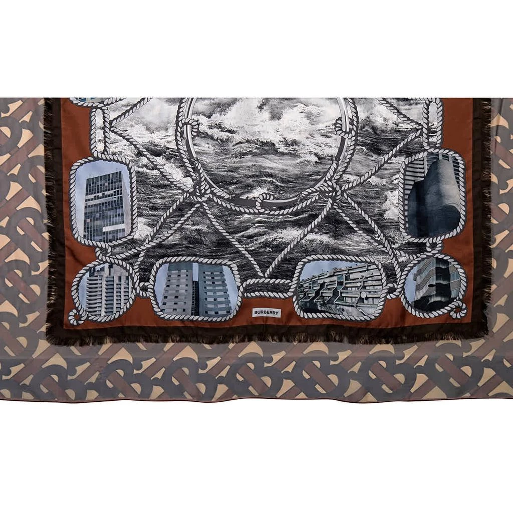 商品Burberry|Burberry Monogram Print Silk Large Square Scarf,价格¥1918,第3张图片详细描述