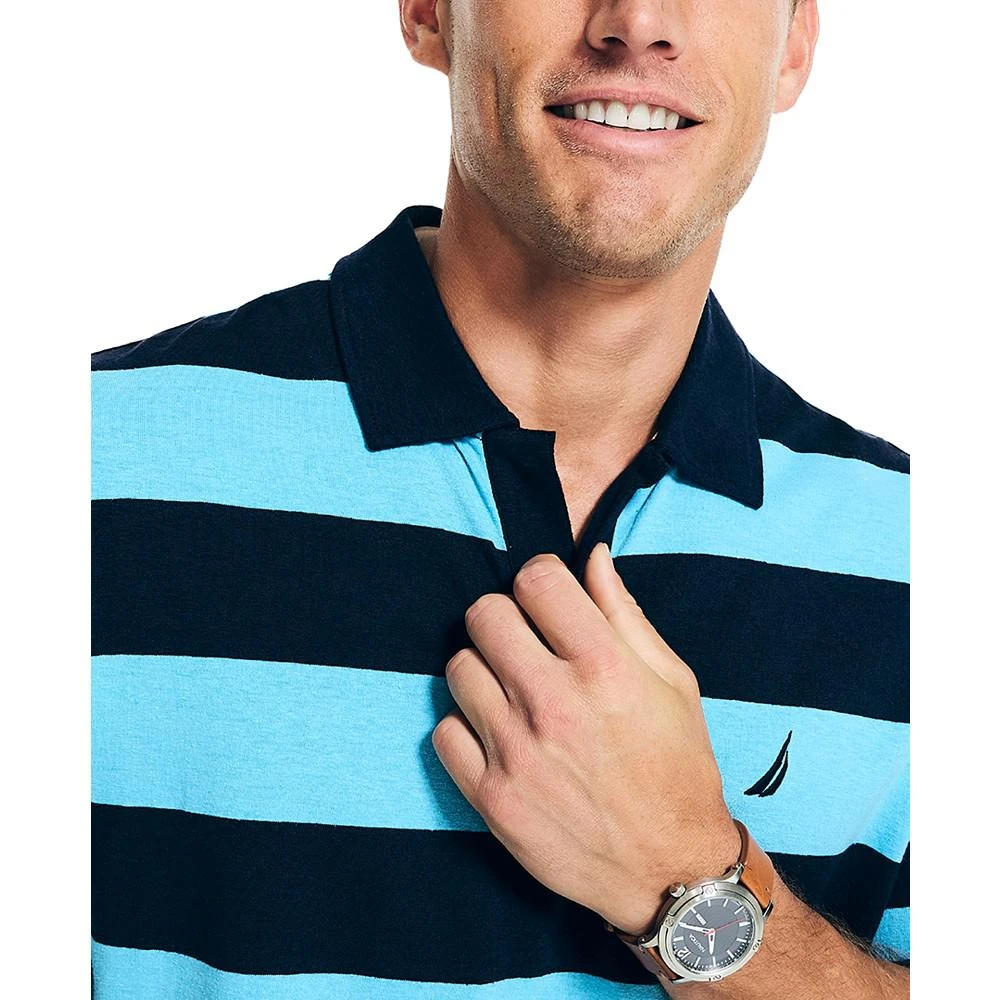 商品Nautica|Men's Sustainably Crafted Hemp Blend Classic-Fit Striped Polo,价格¥358,第3张图片详细描述