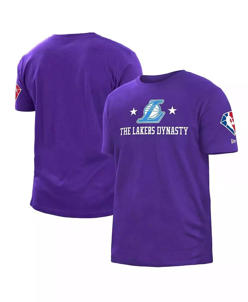 商品New Era|Men's Purple Los Angeles Lakers 2021/22 City Edition Brushed Jersey T-shirt,价格¥215,第1张图片