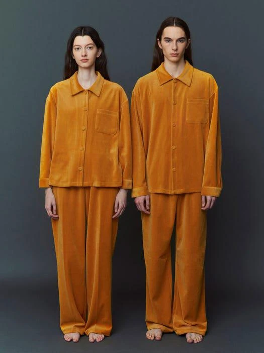 商品ATEMPO|Velour Pajama Couple Set (Mustard),价格¥1912,第1张图片