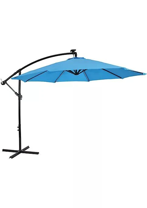 商品Sunnydaze Decor|Decor 9.5 Ft Solar Cantilever Offset Patio Umbrella   Azure,价格¥1410,第2张图片详细描述