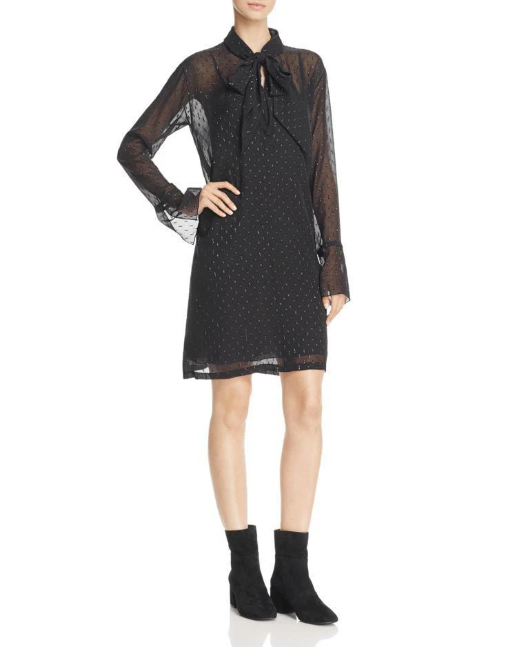 商品Theory|Theory Metallic Silk Tie-Neck Dress,价格¥1229,第1张图片