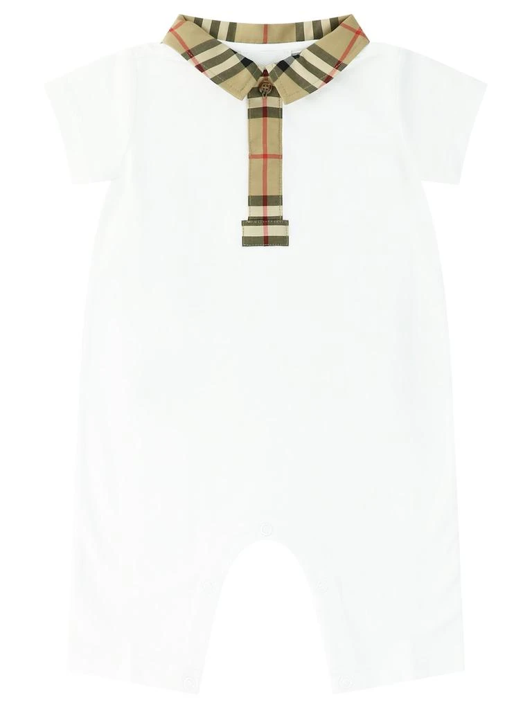 商品Burberry|Burberry Kids Vintage-Check Trim Short-Sleeved Romper,价格¥1459,第1张图片