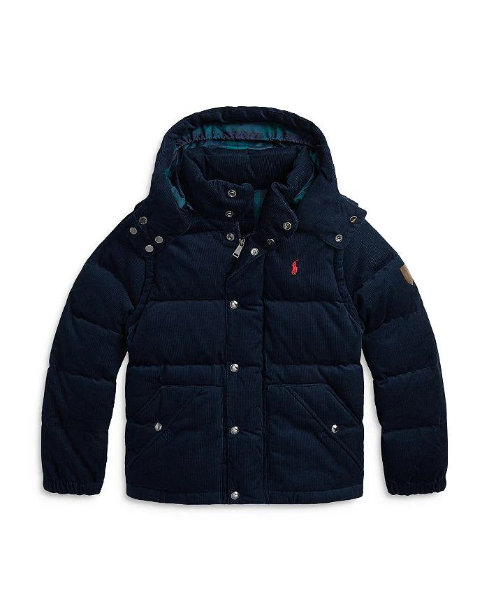 商品Ralph Lauren|Boys' Convertible Corduroy Down Jacket - Big Kid,价格¥1727,第1张图片