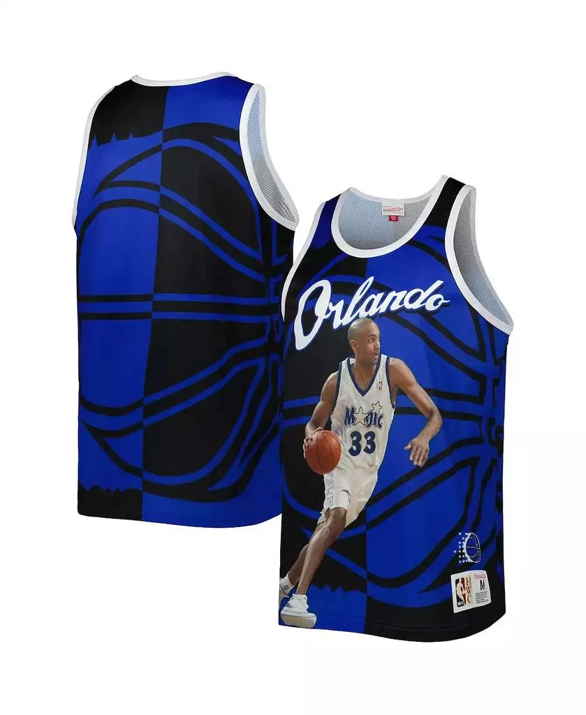 商品Mitchell & Ness|Men's Grant Hill Blue and Black Orlando Magic Sublimated Player Tank Top,价格¥467,第1张图片