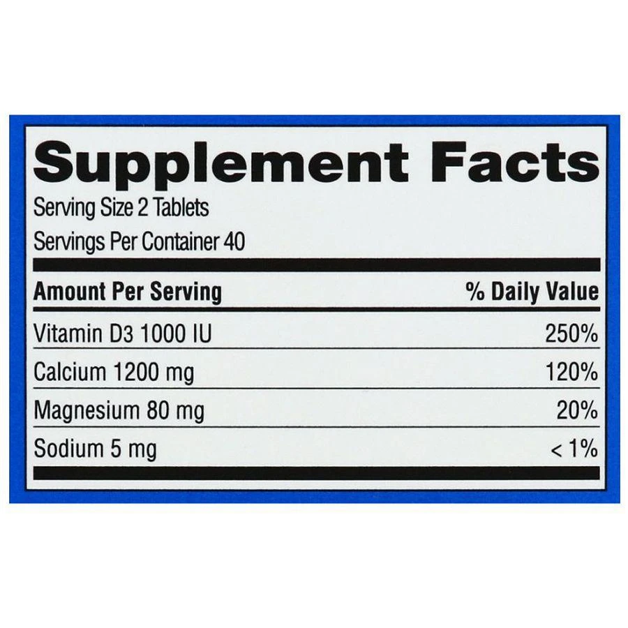 商品Walgreens|Slow Release Calcium 1200 mg + D3 1000 IU Tablets,价格¥48,第3张图片详细描述