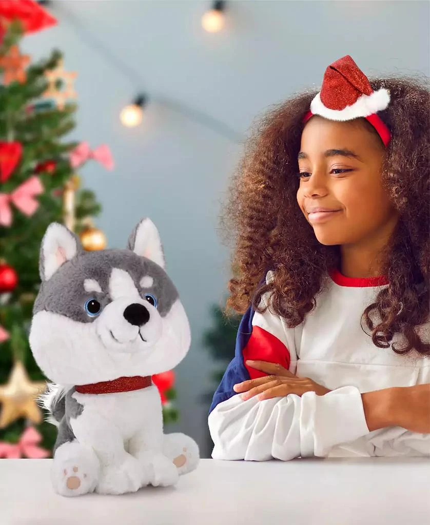 商品Geoffrey's Toy Box|10" Husky with Christmas Hat Plush Toy, Created for Macy's,价格¥120,第2张图片详细描述