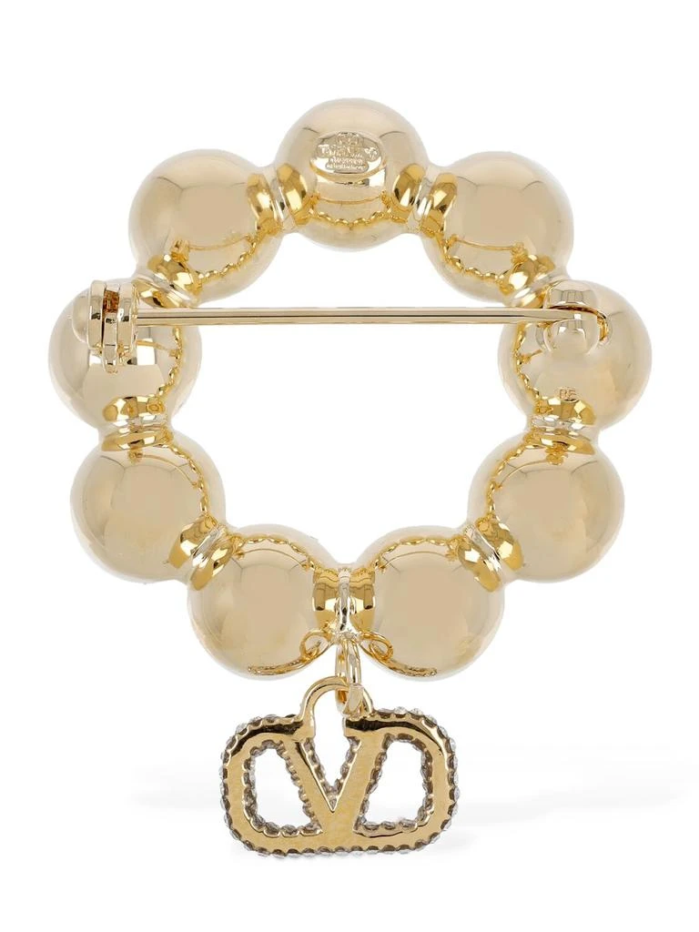 商品Valentino|V Logo Signature Faux Pearl Brooch,价格¥2988,第1张图片详细描述