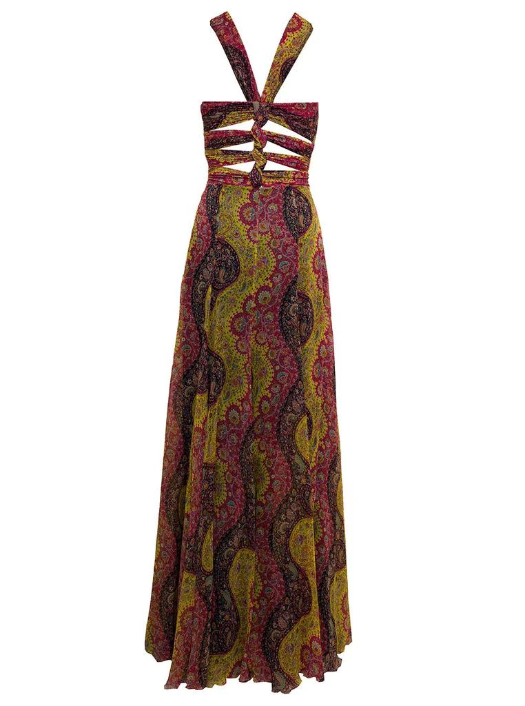 商品ETRO|Etro Woman's Micro Pailsey Multicolor Silk Tulle Long Dress,价格¥18801,第2张图片详细描述