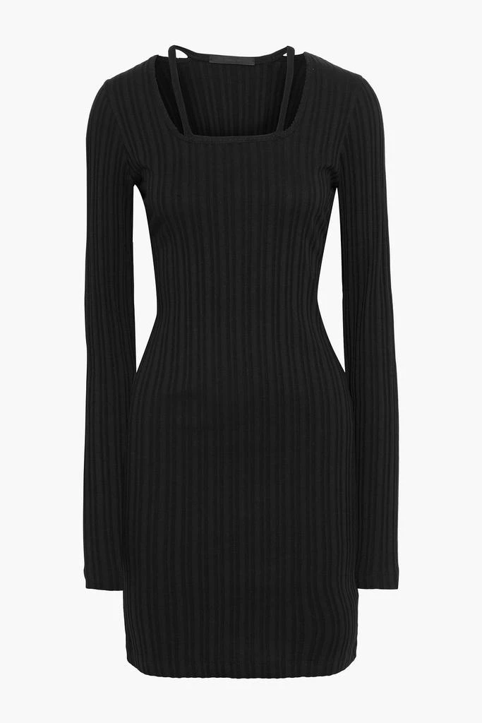 商品Helmut Lang|Cutout ribbed cotton-jersey mini dress,价格¥429,第3张图片详细描述