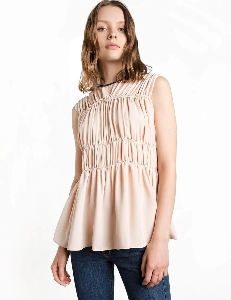 商品Pixie Market|Nude Pleated Top,价格¥303,第2张图片详细描述