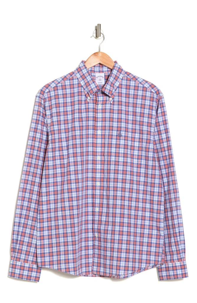 商品Brooks Brothers|Sport Fit Plaid Long Sleeve Yarn Dye Cotton Button-Down Shirt,价格¥418,第3张图片详细描述